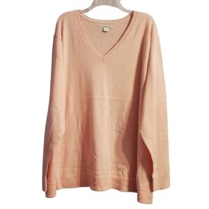 NWT Amazon Essentials Women's V-Neck Light Pink Plus Sweater 6X